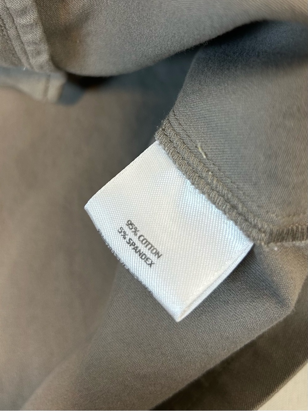 Eileen Fisher Khaki Canvas Shirt Jacket Button Up Mandarin Collar Women’s Large - Picture 7 of 7